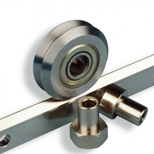 Guia linear com rolamento de esferas - DualVee® - BISHOP-WISECARVER - em aço inoxidável / de trilho