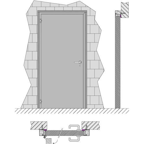 Porta de abrir - HEINEN SONDERMASCHINENBAU Neustadt GmbH - com dobradiças / em aço / de PVC