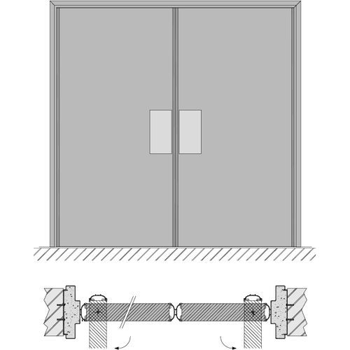Porta de abrir - HEINEN SONDERMASCHINENBAU Neustadt GmbH - em aço inoxidável / em aço / com vidro