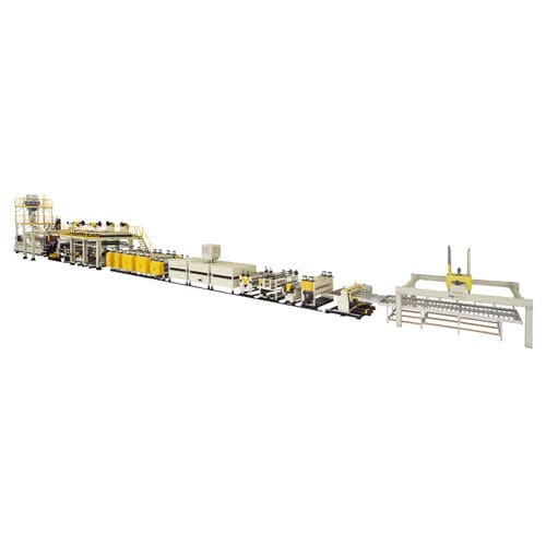 Linha de extrusão de painéis - JWS1 series - Jwell Extrusion Machinery Co., Ltd., Shanghai - de revestimentos / para PE / de compósitos de aço-polímero