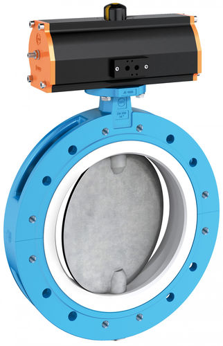 Válvula borboleta - T 212-A - EBRO ARMATUREN Gebr. Bröer GmbH - com acionamento pneumático / de controle / de bloqueio