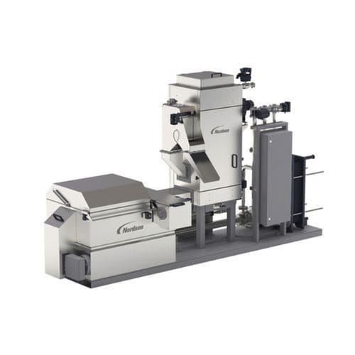 Moinho granulador de cabeçote submerso - BKG® Optigon™ - Nordson Polymer Processing Systems - para produção de granulados plásticos / com filtro de esteira
