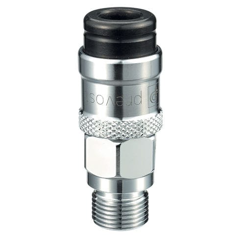 Conexão pneumática - BAC 07115 series - Prevost - de roscar / em latão cromado / macho
