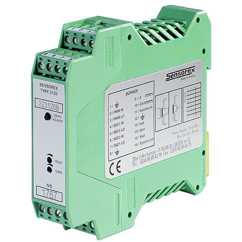 Condicionador de sinal para trilho DIN - SX3310 - SENSOREX MEGGITT - para transdutor LVDT