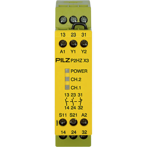 Relé de segurança para comando bimanual - P2HZ X3 - PILZ - para montagem em painel / CC