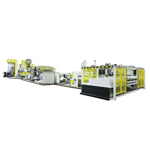 Linha de extrusão de 3 camadas - FK/TSE-100/150-2100 - Fong Kee Iron Works Co., Ltd. - para placas / para termoplásticos / para ABS