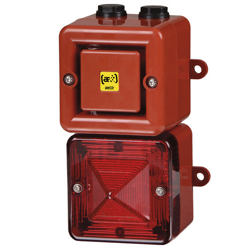 Sinalizador sonoro para alarme com luz de sinalização - TL100XV2 - ae&t - IP66 / 64 tons