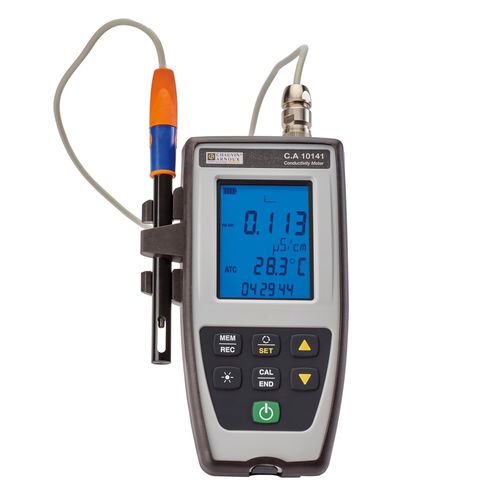 Condutivímetro portátil - CA 10141 - CHAUVIN ARNOUX - com display LCD / impermeável / de água pura