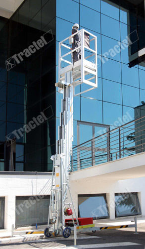 Plataforma de mastro vertical móvel - Alulift™ - TRACTEL - eletro-hidráulica / para ambiente externo