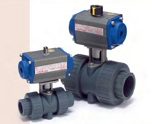 Válvula de esfera - CQ series - Shie Yu Machine Parts Industrial Co., Ltd. - com acionamento pneumático / de controle / flangeada