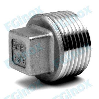 Tampão de cabeça quadrada - BC15G - FG INOX - redondo / com rosca / macho