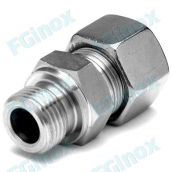 Conexão hidráulica - UMS1215 - FG INOX - de roscar / com anel de corte / reta