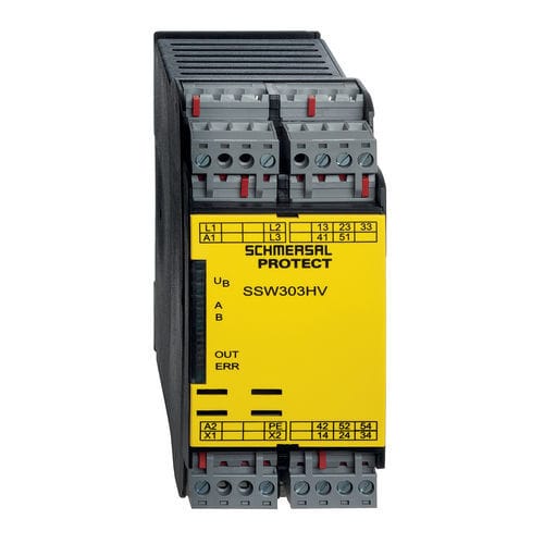 Monitor de segurança para velocidade zero - SSW303HV - SCHMERSAL - sobre calha DIN