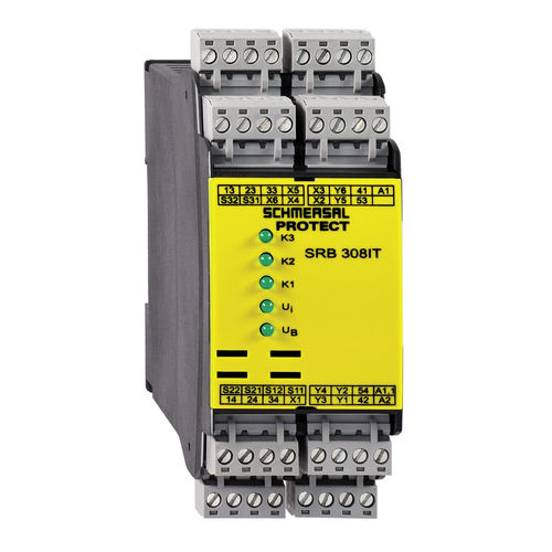 Relé de segurança de freio de emergência - SRB308IT series - SCHMERSAL - para barreira imaterial / para trilho DIN / modular
