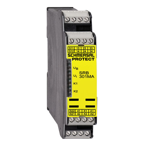 Relé de segurança para barreira imaterial - SRB301MA-24V - SCHMERSAL - para trilho DIN / monocanal