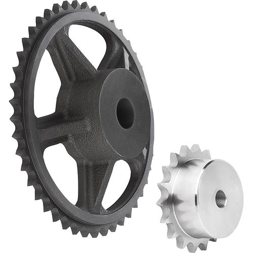 Roda dentada de corrente - 22252 - norelem - Éléments standard mécaniques - com cubo / em aço