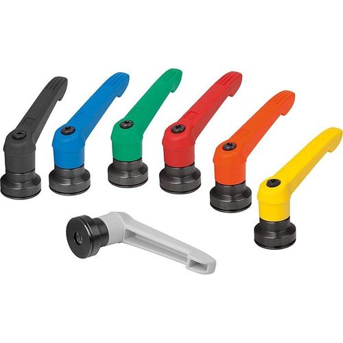 Alavanca de aperto de plástico - 06600-10 - norelem - Éléments standard mécaniques - com rosca interna