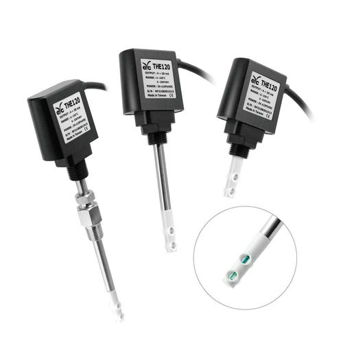 Sensor de umidade e temperatura relativa - THE120 - eyc-tech - montado sobre tubo / de inserção / Pt100