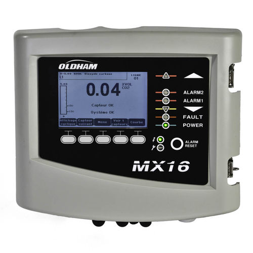Central de detecção de gás com display LCD - MX 16 - Teledyne Gas And Flame Detection - de parede / de monóxido de carbono / de metano