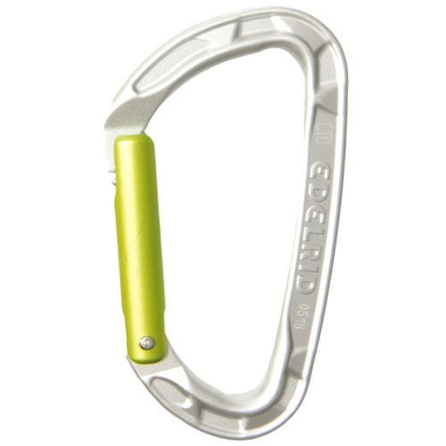 Mosquetão com bloqueio - 8 - 23 kN | PURE STRAIGHT  - Edelrid - em prata / assimétrico