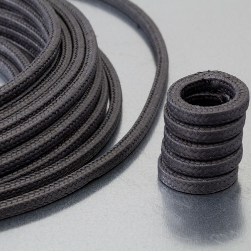 Gaxeta trançada em PTFE - LATTYflon 4308 - LATTY INTERNATIONAL - em grafite / resistente a produtos químicos / para bombas de alta velocidade