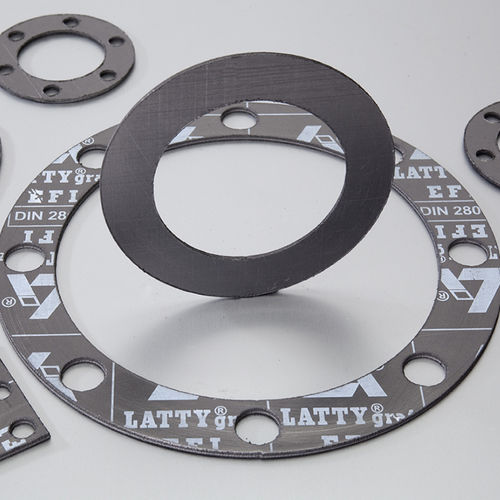 Papelão hidráulico em grafite expandida - LATTYgraf EFI - LATTY INTERNATIONAL - em aço inoxidável / para flange / para válvulas