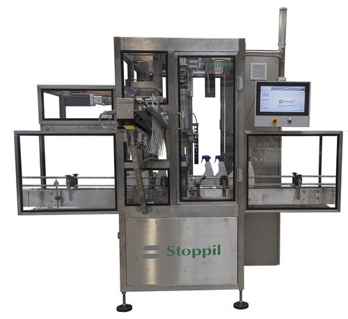 Tampadora-rosqueadora de tampas linear - EB3000 - STOPPIL - automática / para garrafas / para tampas