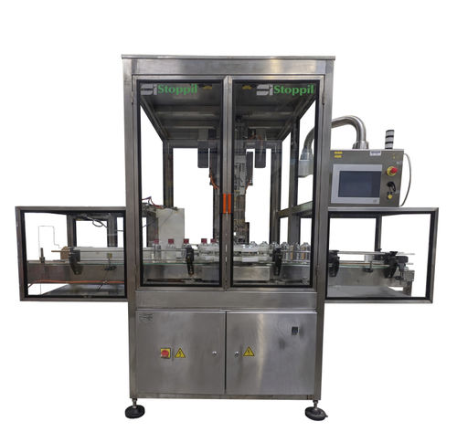 Tampadora-rosqueadora de tampas giratória - EB7000 - STOPPIL - de dupla cabeça / automática / para tampas