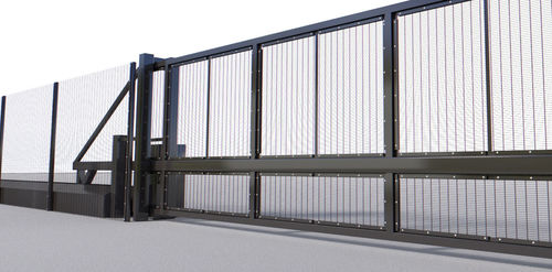Portão de correr - TERRA G8 - FRONTIER PITTS FRANCE - motorizado / em aço altamente resistente / autoportante