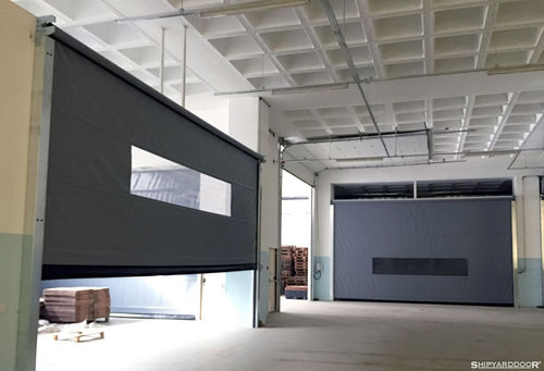 Porta de enrolar - SHIPYARDDOOR (Hangar Door | High Speed Door) - de PVC / com vidro / industrial