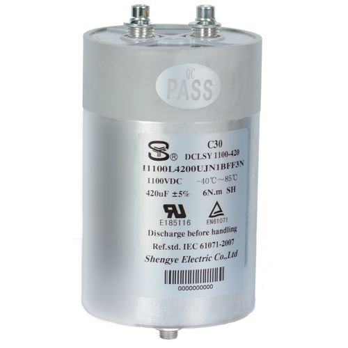 Capacitor de ligação CC - DCL - Sheng Ye Electric Co.,ltd - de filme de polipropileno metalizado / cilíndrico / com parafuso