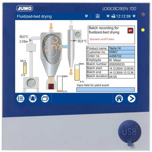 Registrador sem papel - LOGOSCREEN 700 - JUMO GmbH & Co. KG - de temperatura / industrial / com touch screen