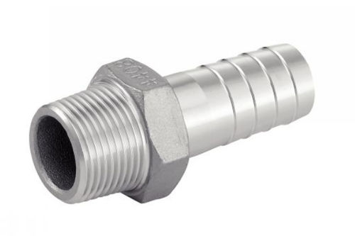 Adaptador hidráulico para tubos - 5264 - BENE INOX - macho-canelado / em aço inoxidável / hexagonal