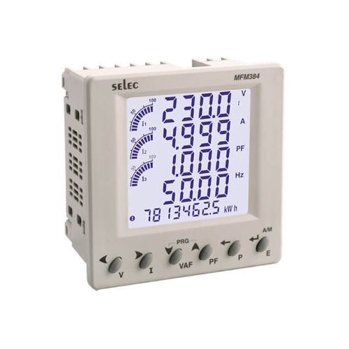 Multímetro digital - MFM384 series - SELEC Controls Pvt. Ltd. - para montagem em painel / CAT I / de frequência