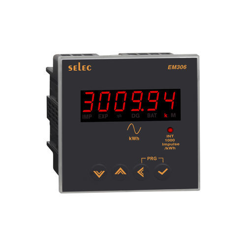 Medidor de energia elétrica monofásico - EM306 series - SELEC Controls Pvt. Ltd. - para montagem em painel / com saída digital / RS-485