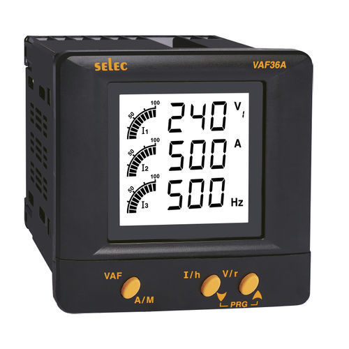 Medidor de potência multímetro - VAF36A series - SELEC Controls Pvt. Ltd. - frequencímetro / trifásico / embutido