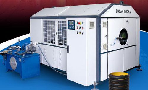 Máquina de corte com faca rotativa - BASAR HEAVY MACHINERY INC - para plásticos / para tubos corrugados / para linha de extrusão