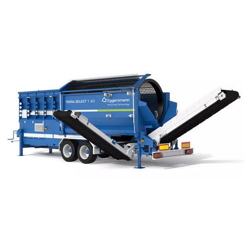 Peneira para peneiramento a seco - TERRA SELECT T 40 - Eggersmann Recycling Technology - para tratamento biológico de resíduos / móvel / de tambor