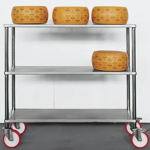 Carrinho de movimentação - Caseartecnica Bartoli - em aço inoxidável / 3 níveis / para queijo