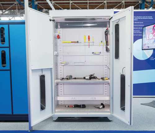 Armário de armazenamento e distribuição - RFIDBOX - ELECTROCLASS - de piso / com 2 portas / para ferramentas