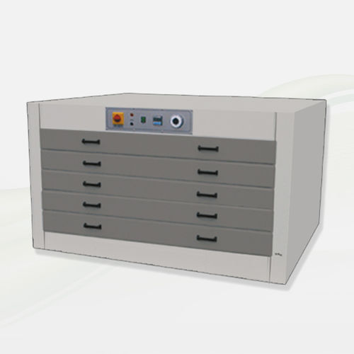 Armário de secagem com várias gavetas - Beltron GmbH - em aço / para moldura de serigrafia horizontal / de piso