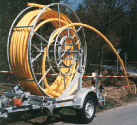 Carreta porta-bobinas - ø 1 800 - 2 500 mm | BKT 10-12-15 K - Bagela Baumaschinen GmbH & Co. KG - para enrolador de cabos / com 1 eixo
