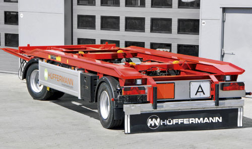 Carreta prancha - Hüffermann Transportsysteme GmbH  - com caçamba / de obras / com 2 eixos
