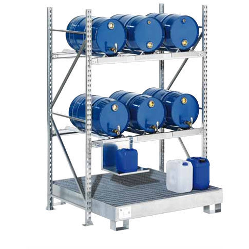 Sistema de armazenamento para tambores com palete de contenção - FR2-3636 - LaCont Umwelttechnik GmbH  - em aço galvanizado