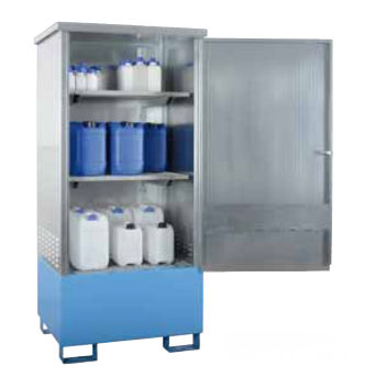 Armário de acondicionamento - WSP-1SKKS-D - LaCont Umwelttechnik GmbH  - de piso / com 1 porta / em chapa de aço