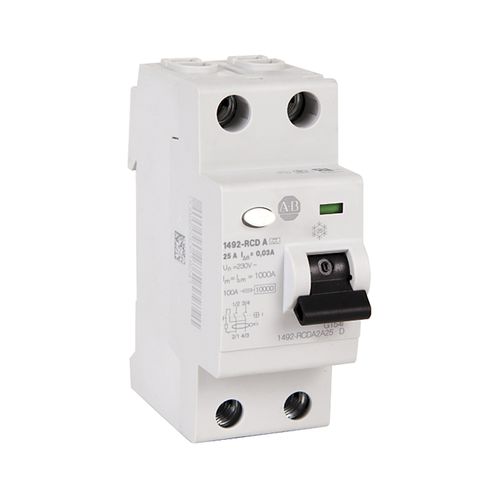 Interruptor diferencial residual de corrente residual - 1492-RCDA series - Allen-Bradley - 4 polos / 2 polos / modular