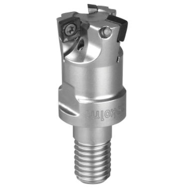 Fresa de dois tamanhos - QUADWORX® S - POKOLM Frästechnik GmbH & Co. KG - com pastilhas intercambiáveis / de desbaste / para aço