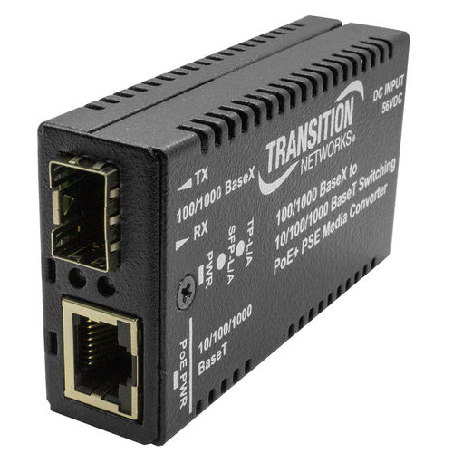 Conversor multimédia - M/GE-PSW-PSE-01 - Nom du compte Lantronix - Ethernet / Gigabit Ethernet / de fibra óptica