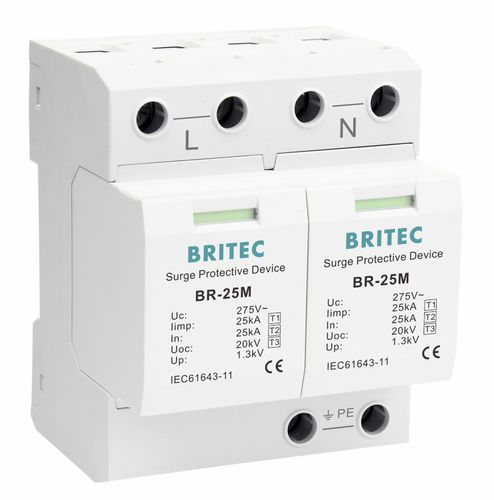 Dispositivo de proteção contra surtos de tipo 1 - BR-25M 2P series - Britec Electric Co., Ltd - de tipo 2 / de tipo 3 / classe I