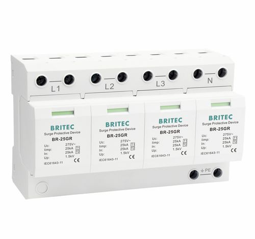 Dispositivo de proteção contra surtos de tipo 1 - BR-25GR 4P series - Britec Electric Co., Ltd - para equipamento eletrônico / de instalação elétrica / de varístor